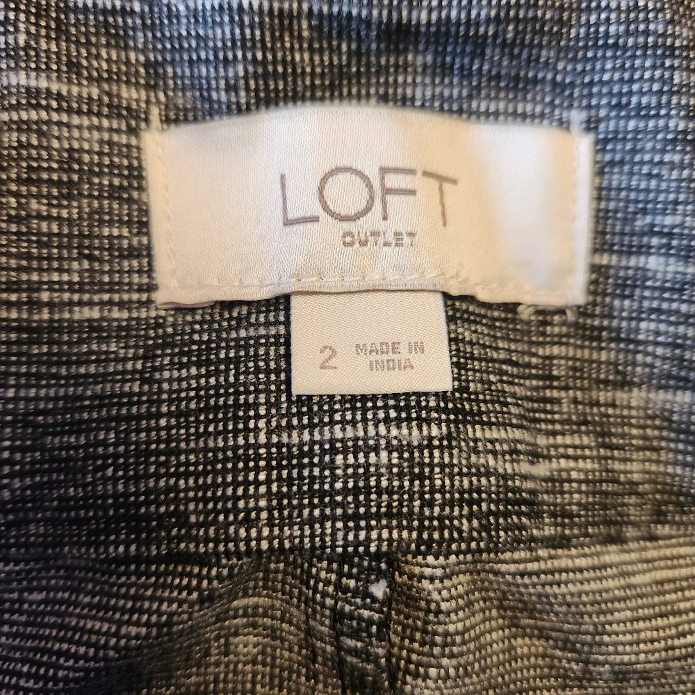 LOFT Outlet Grey Pencil Midi Skirt With Tie Bow Size 2 Pockets Unlined